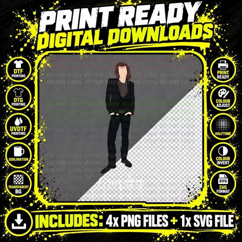 Crowley Good Omens David Tennant Gaiman T-Shirt Png SVG Digital Bundle