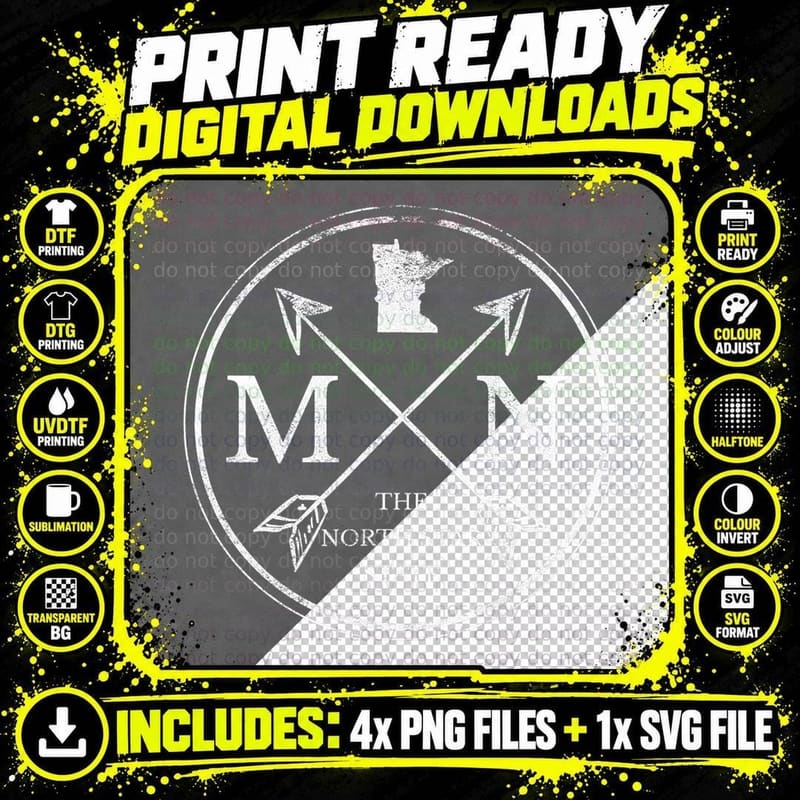Cute Minnesota MN the North Star State T-Shirt Png SVG Digital Bundle