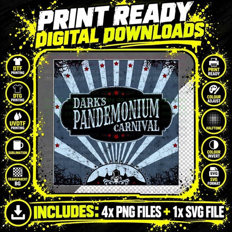 Dark's Pandemonium Carnival T-Shirt Png SVG Digital Bundle