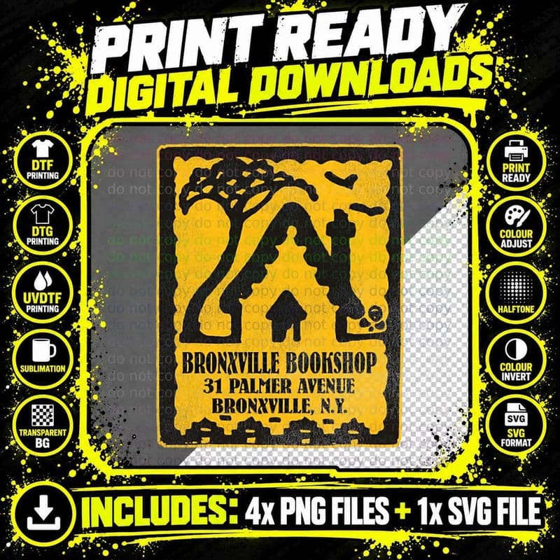 Defunct Bronxville Bookshop Bronx New York T-Shirt Png SVG Digital Bundle