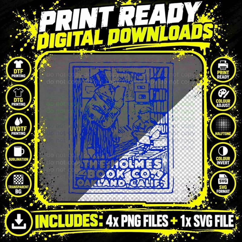 Defunct the Holmes Book Co Oakland Calif T-Shirt Png SVG Digital Bundle