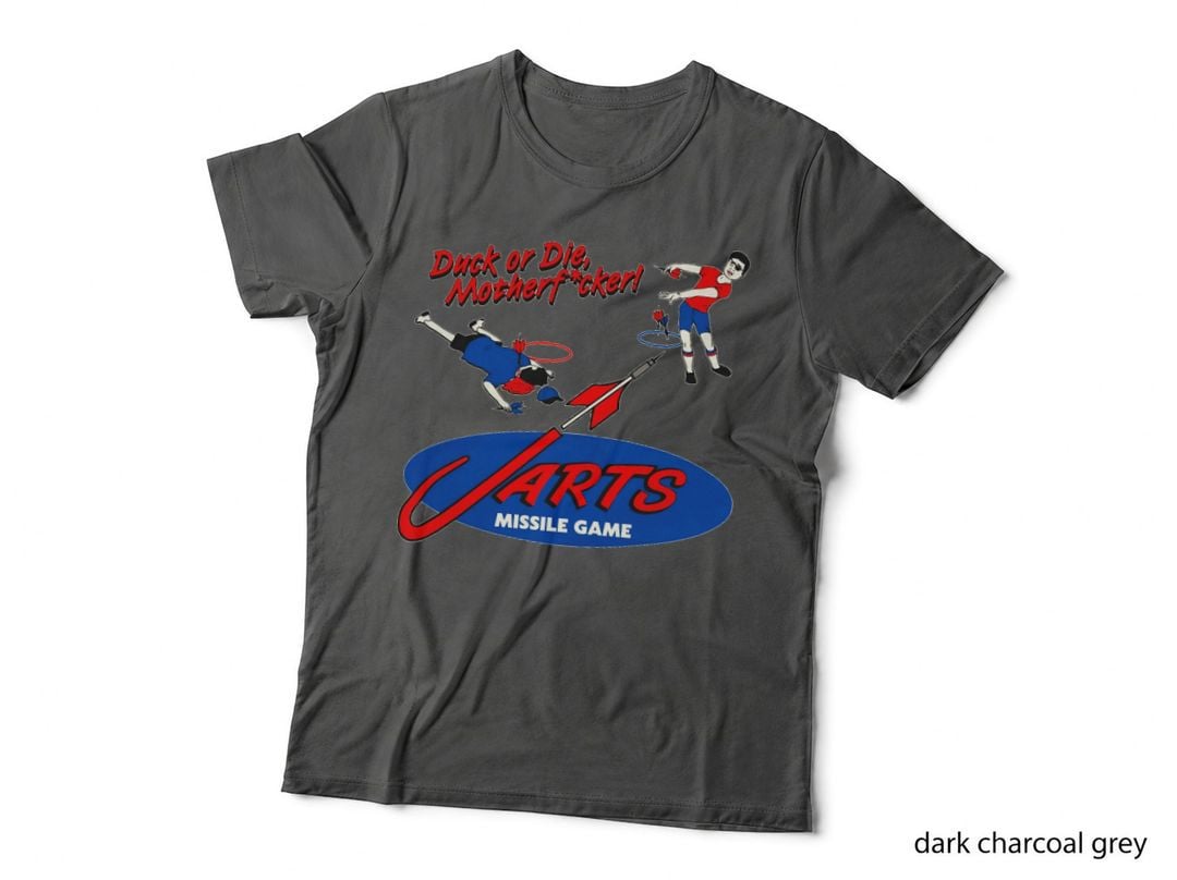 Duck or Die Lawn Jarts Missile Game T-Shirt
