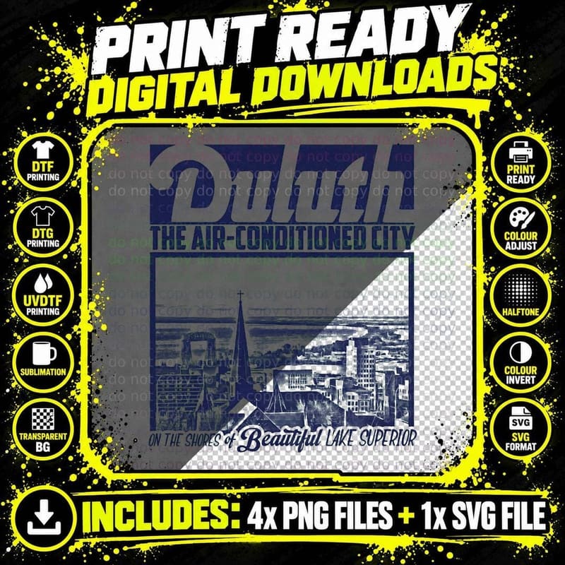 Duluth - the Air-Conditioned City T-Shirt Png SVG Digital Bundle