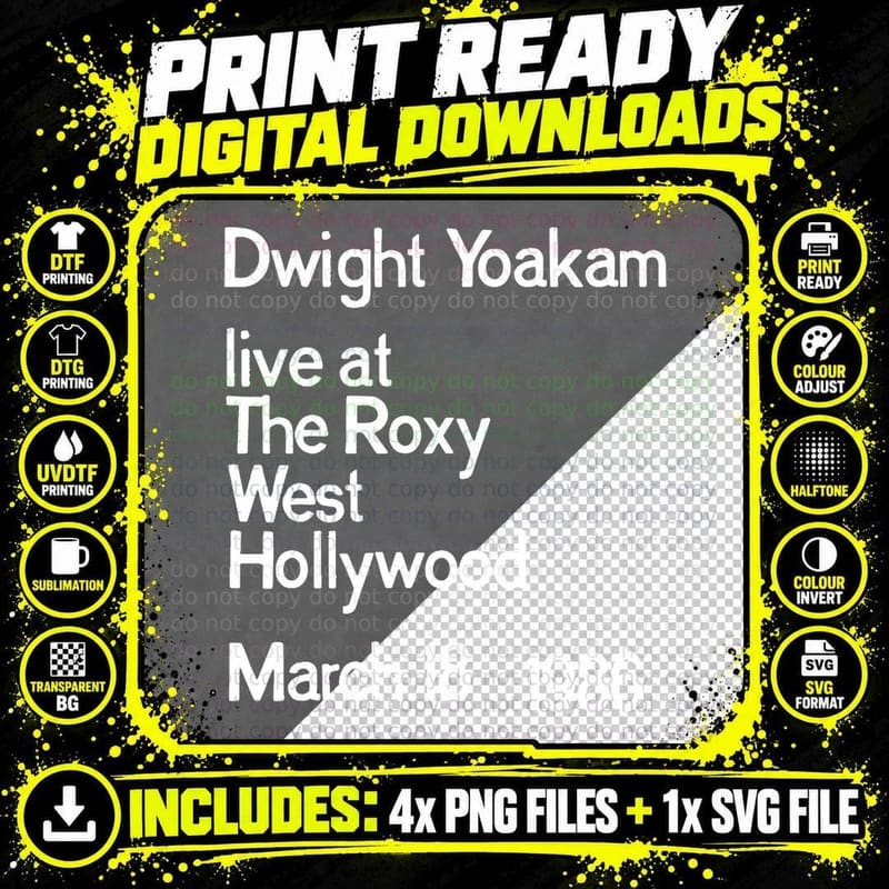 Dwight Yoakam LIVE T-Shirt Png SVG Digital Bundle