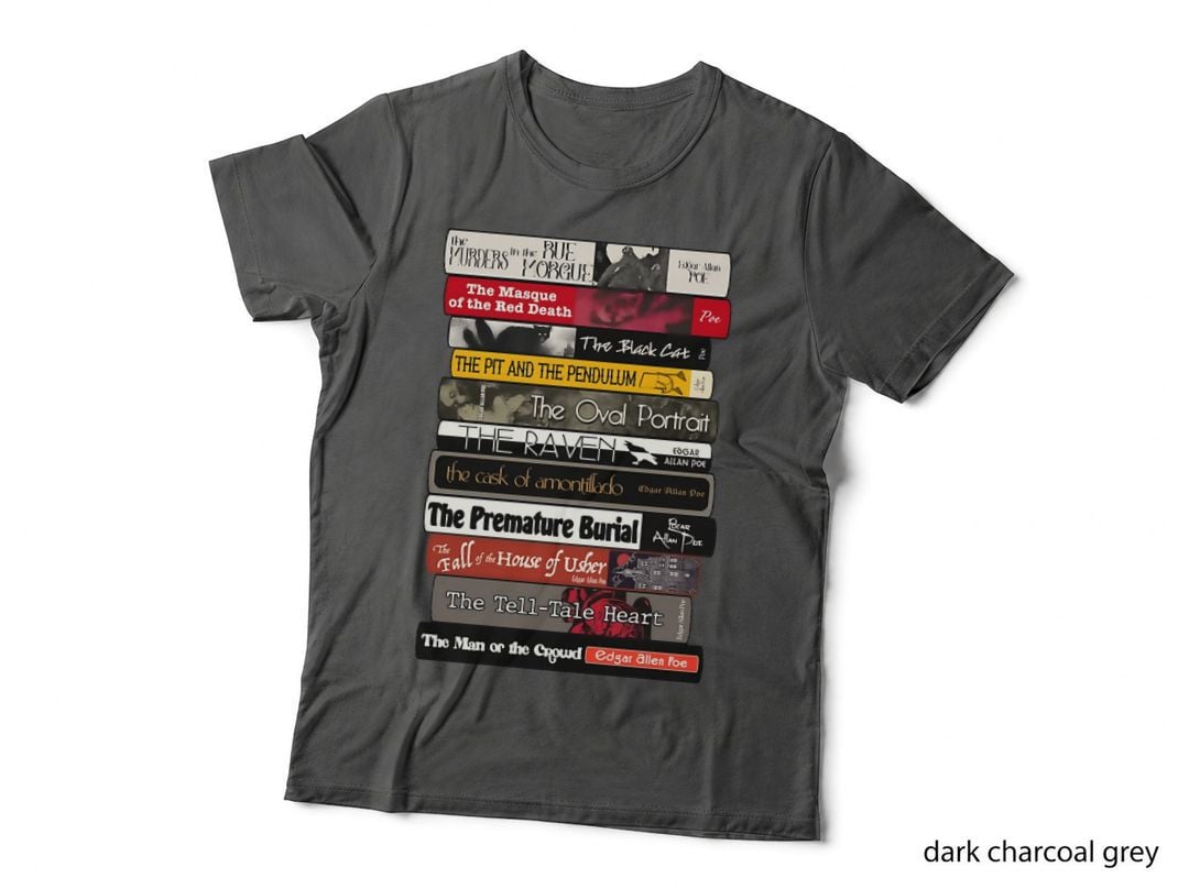 Edgar Allan Poe Books Stack T-Shirt
