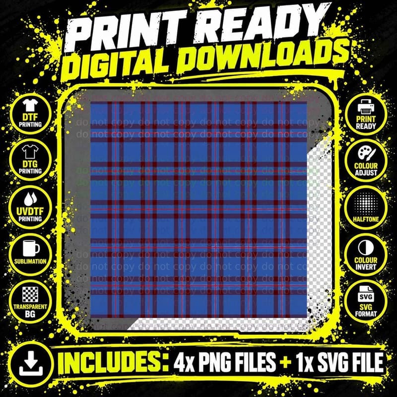 Elliot Plaid Tartan Scottish T-Shirt Png SVG Digital Bundle