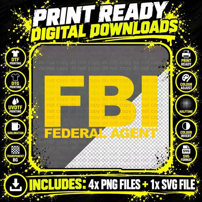 FBI Federal Agent T-Shirt Png SVG Digital Bundle
