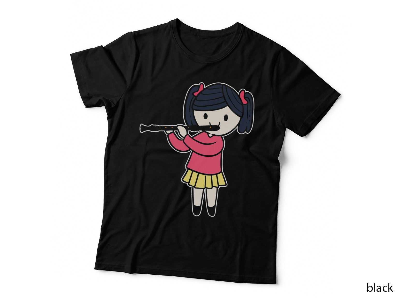 Flute Girl Musician and Artist T-Shirt