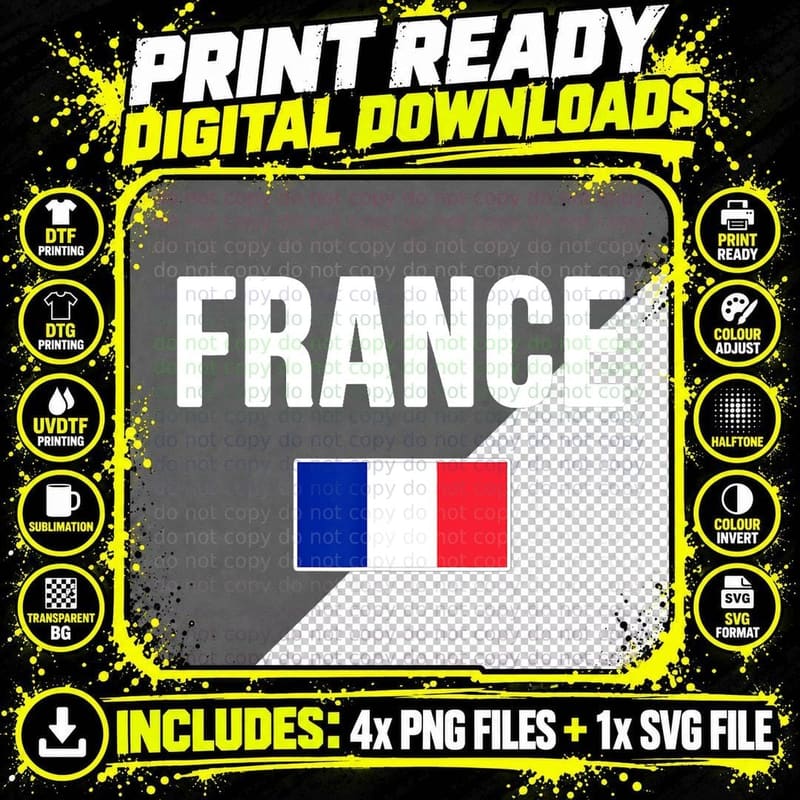 France French Flag T-Shirt Png SVG Digital Bundle