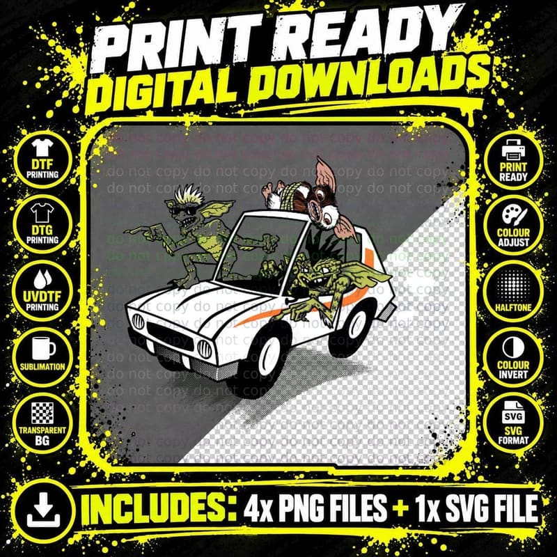 Gremlins in a Gremlin T-Shirt Png SVG Digital Bundle
