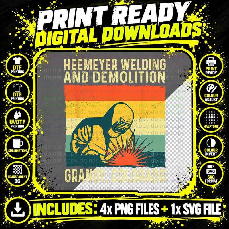 Heemeyer Welding and Demolition Grandby Colorado T-Shirt Png SVG Digital Bundle