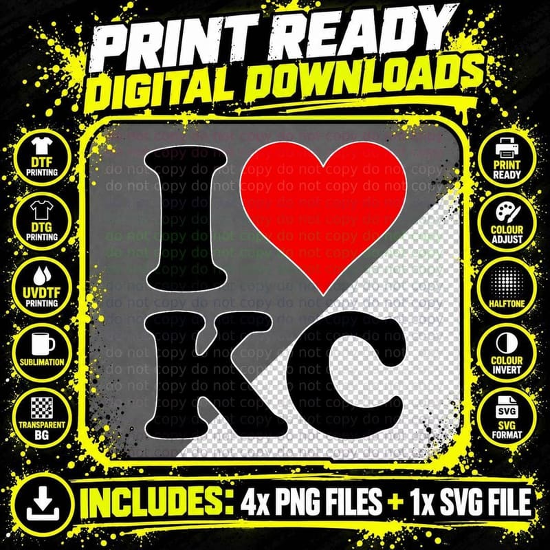 I HEART LOVE Kansas CITY KC Missouri T-Shirt Png SVG Digital Bundle