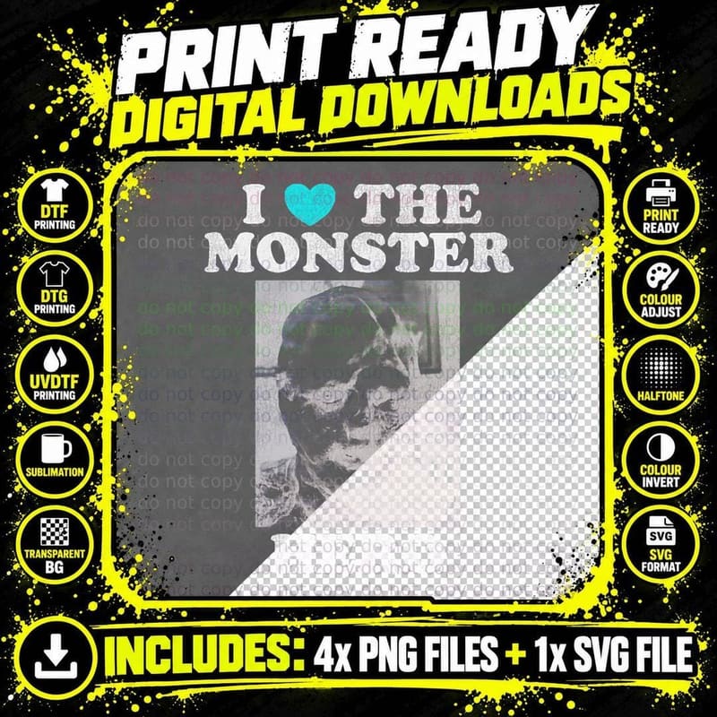 I HEART THE Monster HERO Toxic Avenger T-Shirt Png SVG Digital Bundle