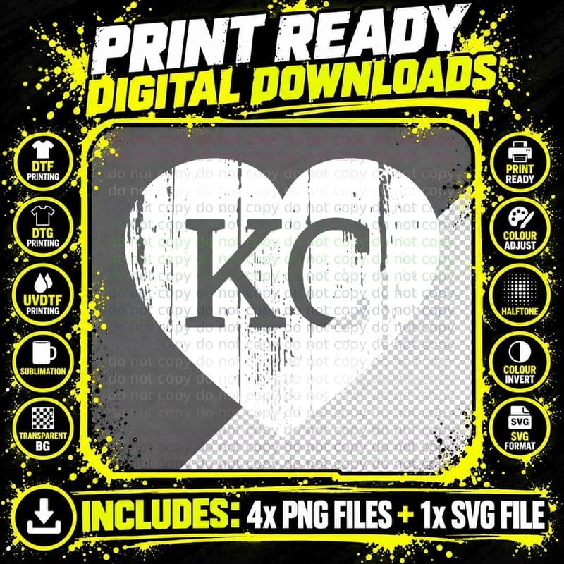 I Love KC Kansas City Fans T-Shirt Png SVG Digital Bundle