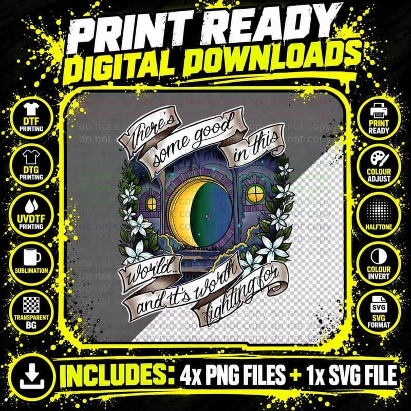 In a Hole in the Ground T-Shirt Png SVG Digital Bundle