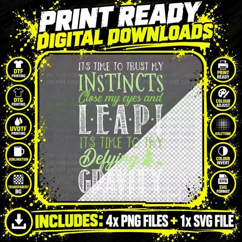 It's Time to Try Defying Gravity! T-Shirt Png SVG Digital Bundle
