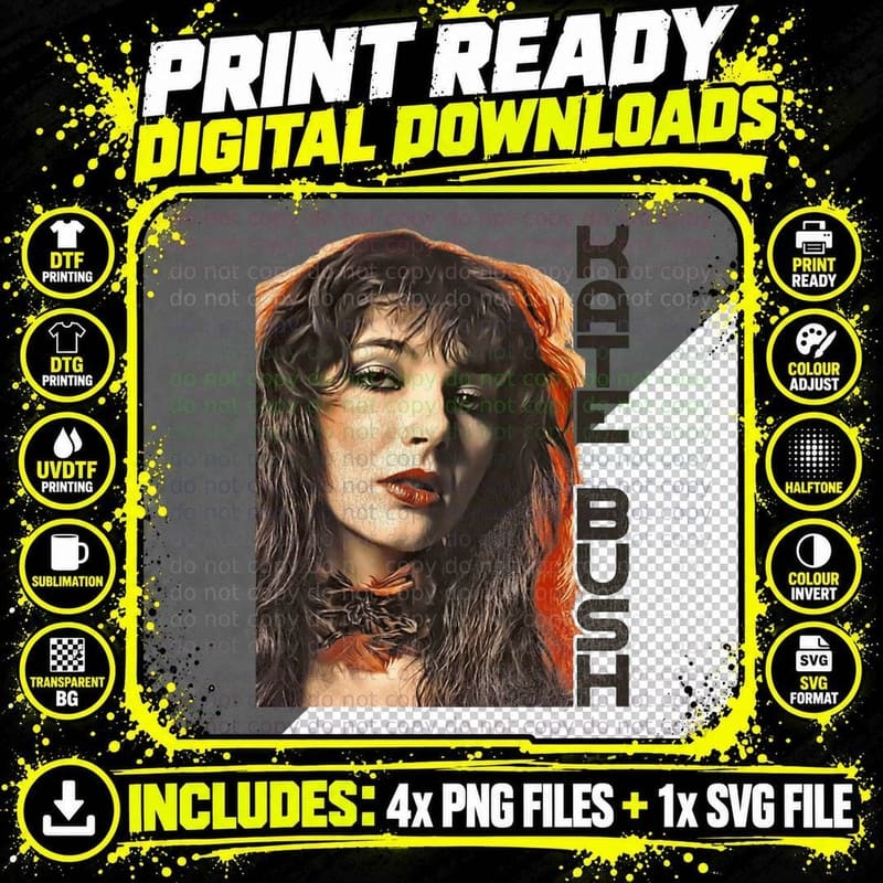 Kate Bush GLOW T-Shirt Png SVG Digital Bundle