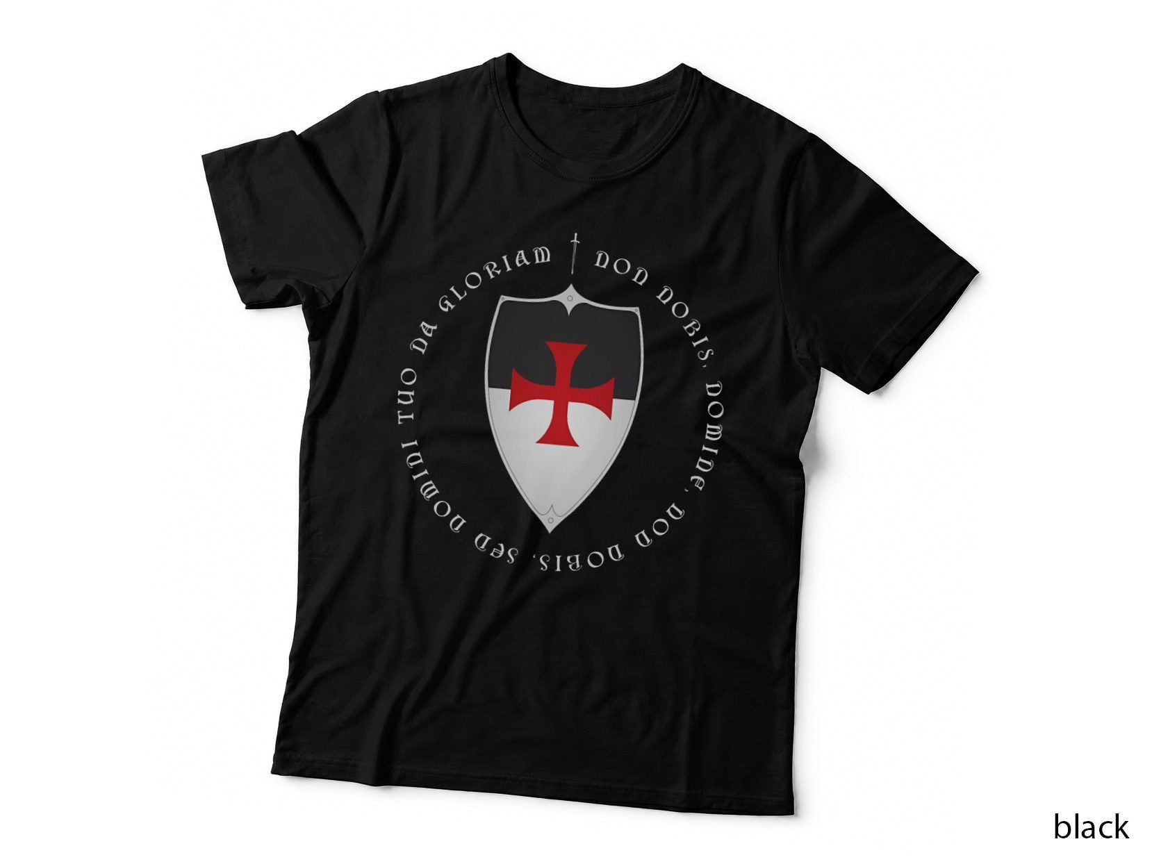 Knights Templar Crusader Motto and Cross T-Shirt