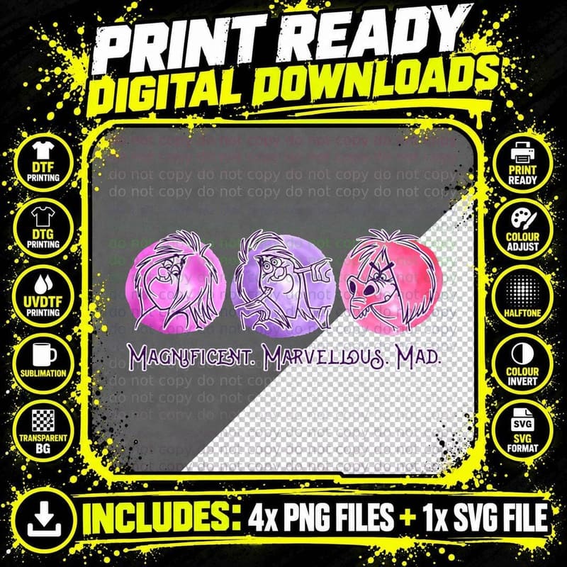 Magnificent Marvellous Mad T-Shirt Png SVG Digital Bundle