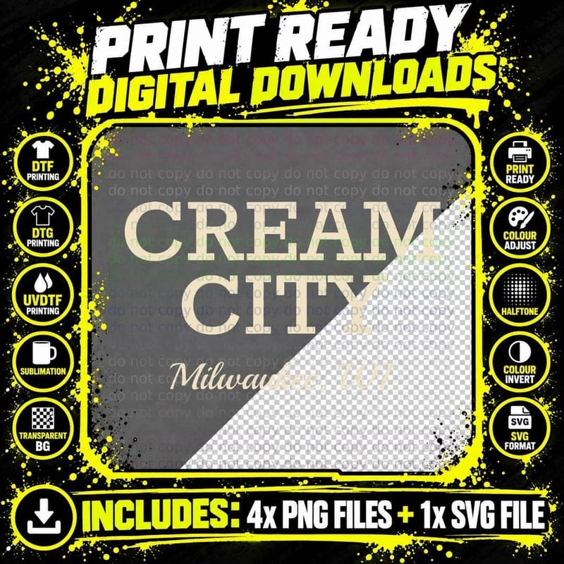 Milwaukee Wisconsin Cream City T-Shirt Png SVG Digital Bundle