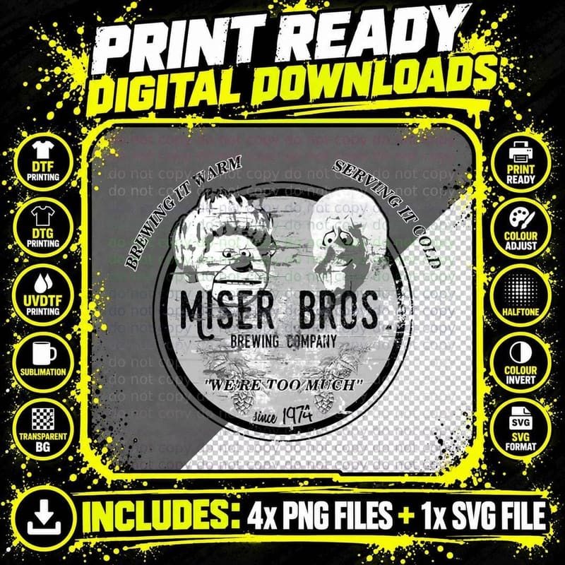 Miser Bros. Brewing Company T-Shirt Png SVG Digital Bundle