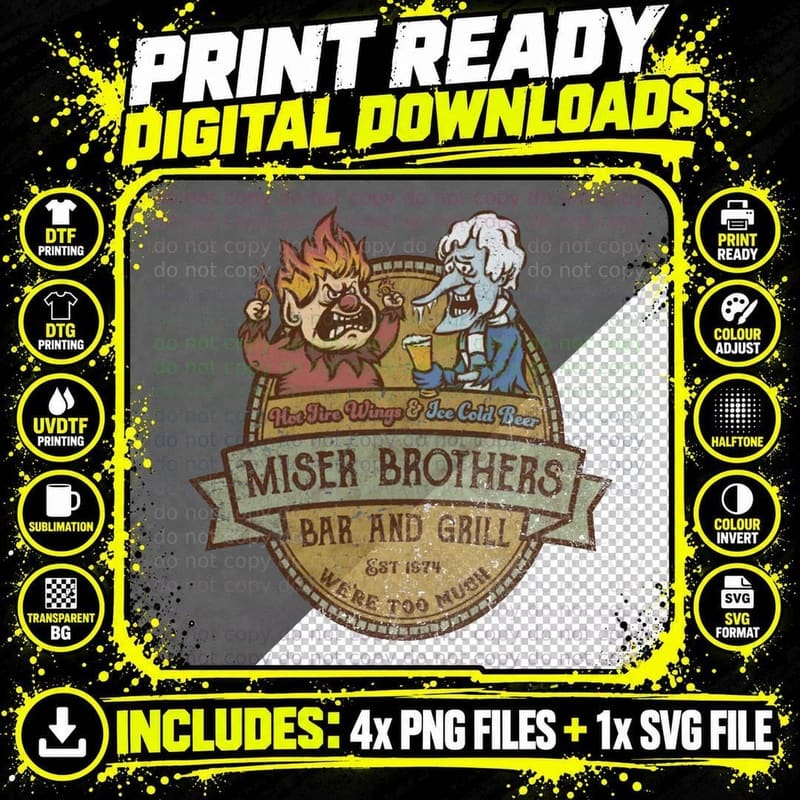 Miser Brothers Bar and Grill T-Shirt Png SVG Digital Bundle