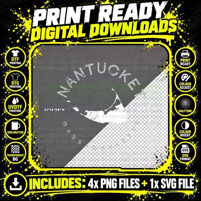 Nantucket Massachusetts Graphic T Shirt Png SVG Digital Bundle