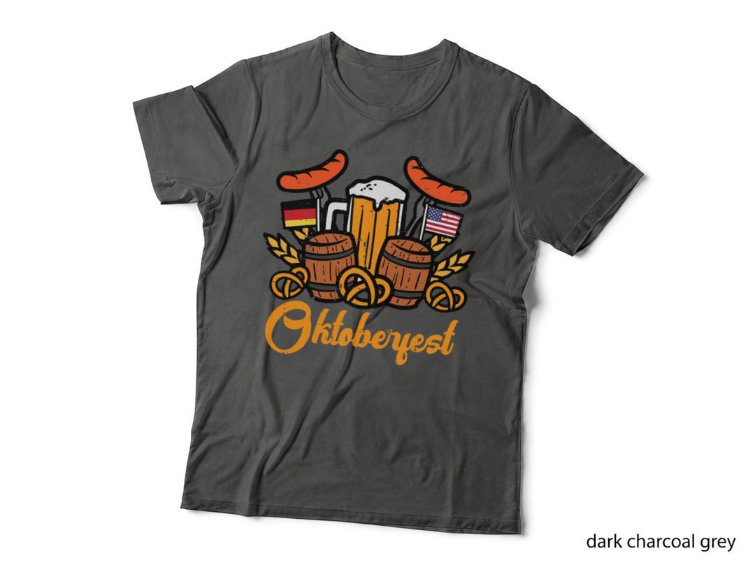 Oktoberfest Barrels German US Flag Costume Women Men Kids T-Shirt