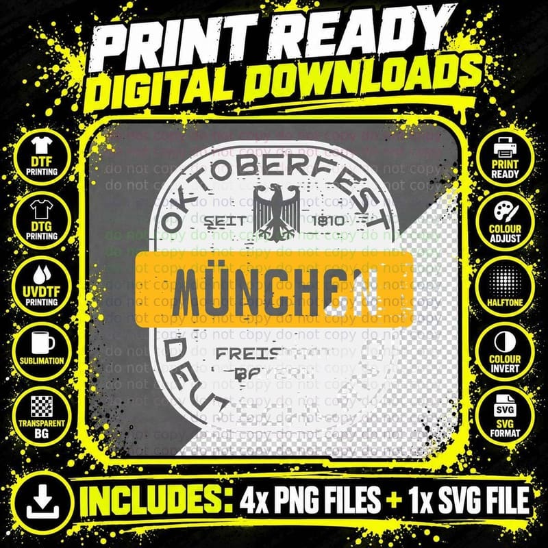 Oktoberfest Muchen Deutchland German Costume Men Women Png SVG Digital Bundle
