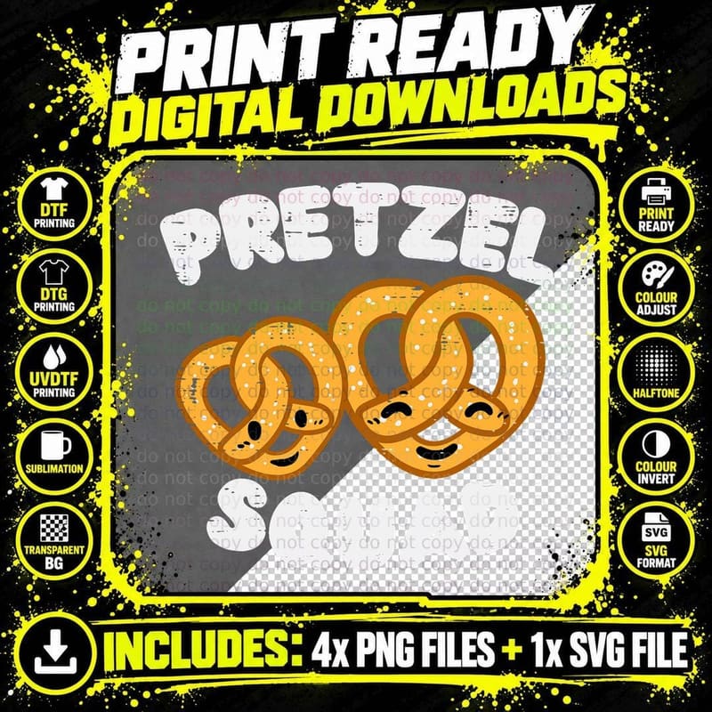 Oktoberfest Pretzel Squad Matching Costume Women Kids Png SVG Digital Bundle