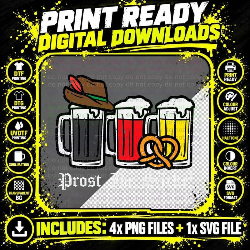 Oktoberfest Prost Ihr Sacke German Costume Men Women Png SVG Digital Bundle