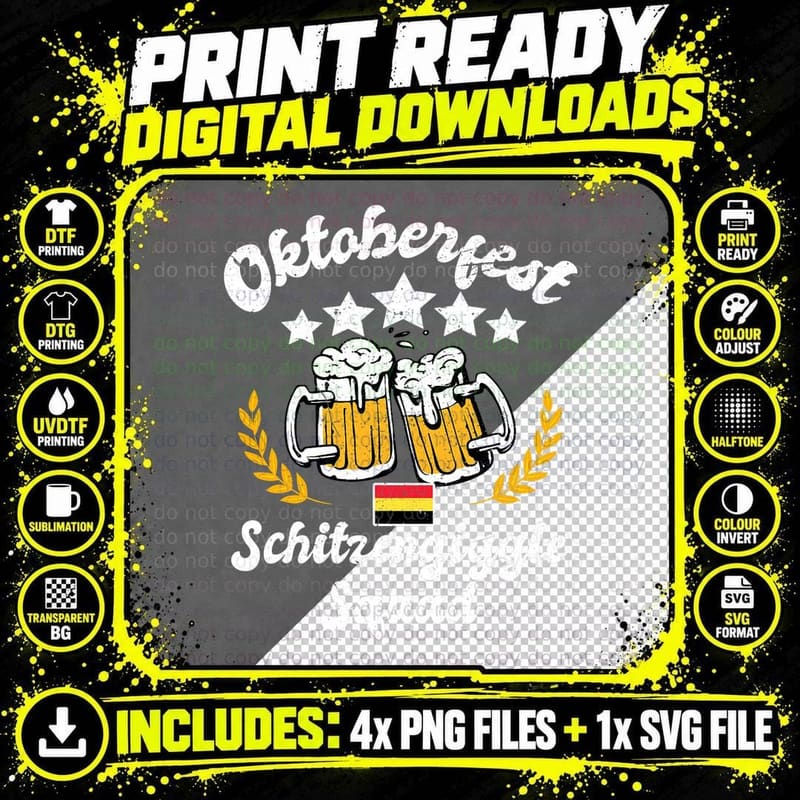Oktoberfest Schitzengiggle Squad Bavarian Festival Men Png SVG Digital Bundle