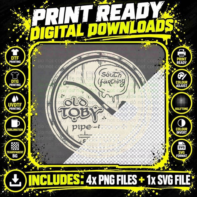 Old Toby Pipe-Weed T-Shirt Png SVG Digital Bundle