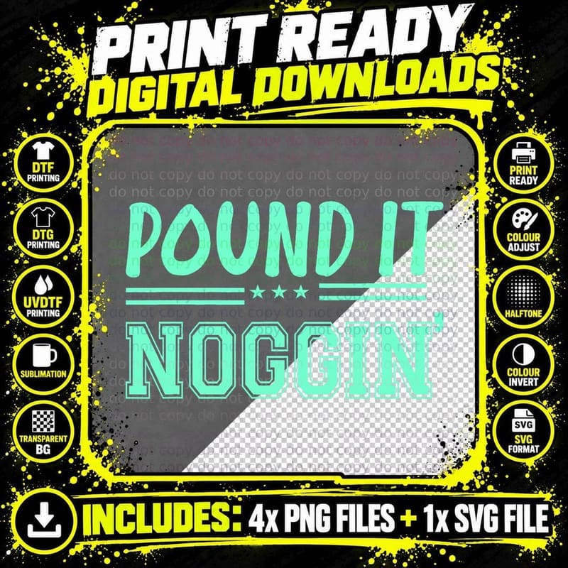 Pound It Noggin Youth - Perfect for Dads and Dudes Png SVG Digital Bundle