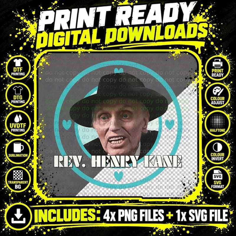 Reverend Henry Kane Love Boat T-Shirt Png SVG Digital Bundle