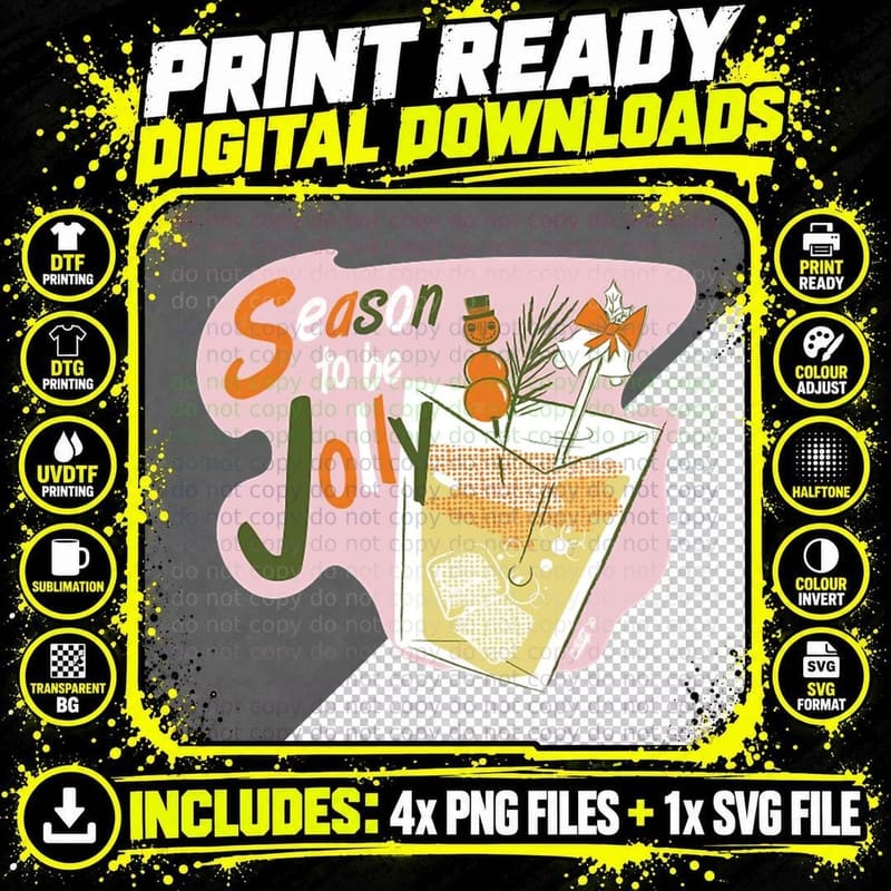 Season to Be Jolly by Cathy Clark-Ramirez T-Shirt Png SVG Digital Bundle