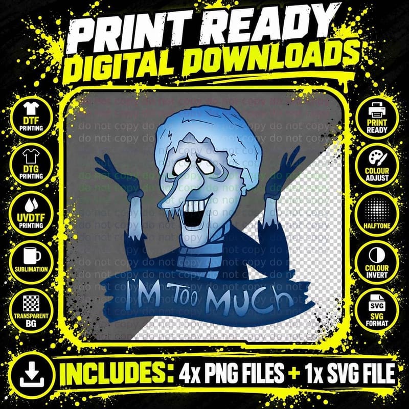 Snow Miser Too Much T-Shirt Png SVG Digital Bundle