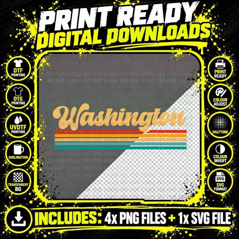 State of Washington T-Shirt Png SVG Digital Bundle