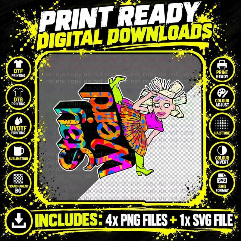 Stay Weird Splits T-Shirt Png SVG Digital Bundle