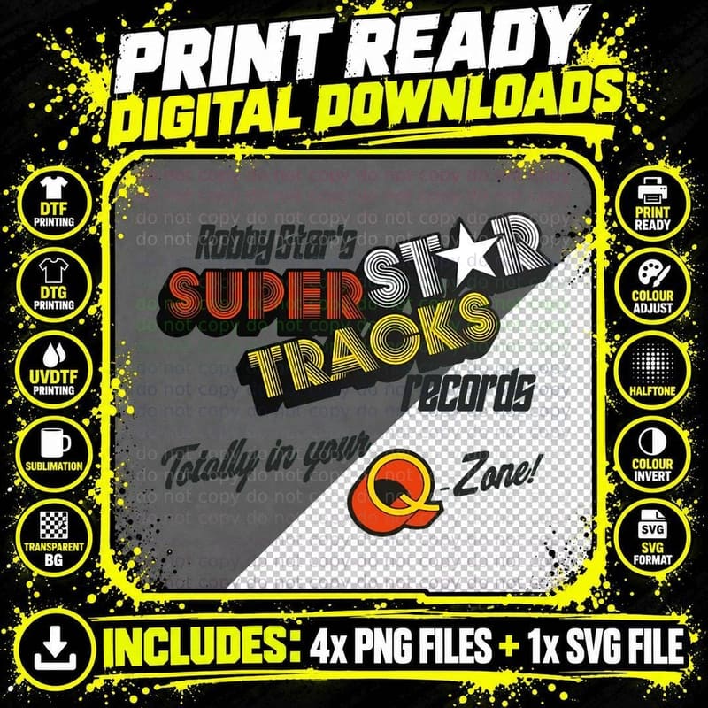 Superstar Track Records T-Shirt Png SVG Digital Bundle