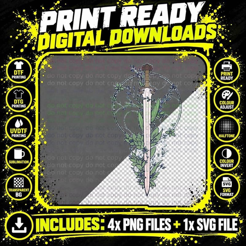 Sword of the Shieldmaiden T-Shirt Png SVG Digital Bundle