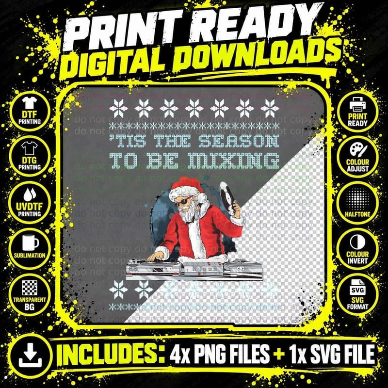 TIS THE Season TO BE Mixing T-Shirt Png SVG Digital Bundle