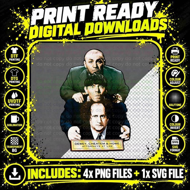 TTS- the Three Stooges Dewey, Cheatem & Howe Attorneys Png SVG Digital Bundle