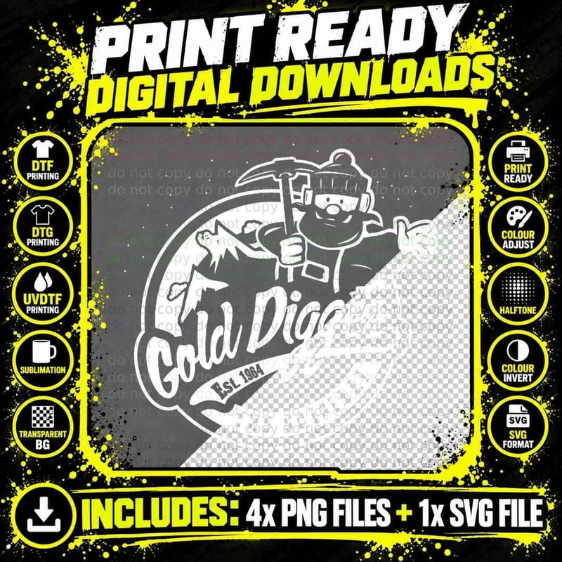 The Original Gold Digger T-Shirt Png SVG Digital Bundle