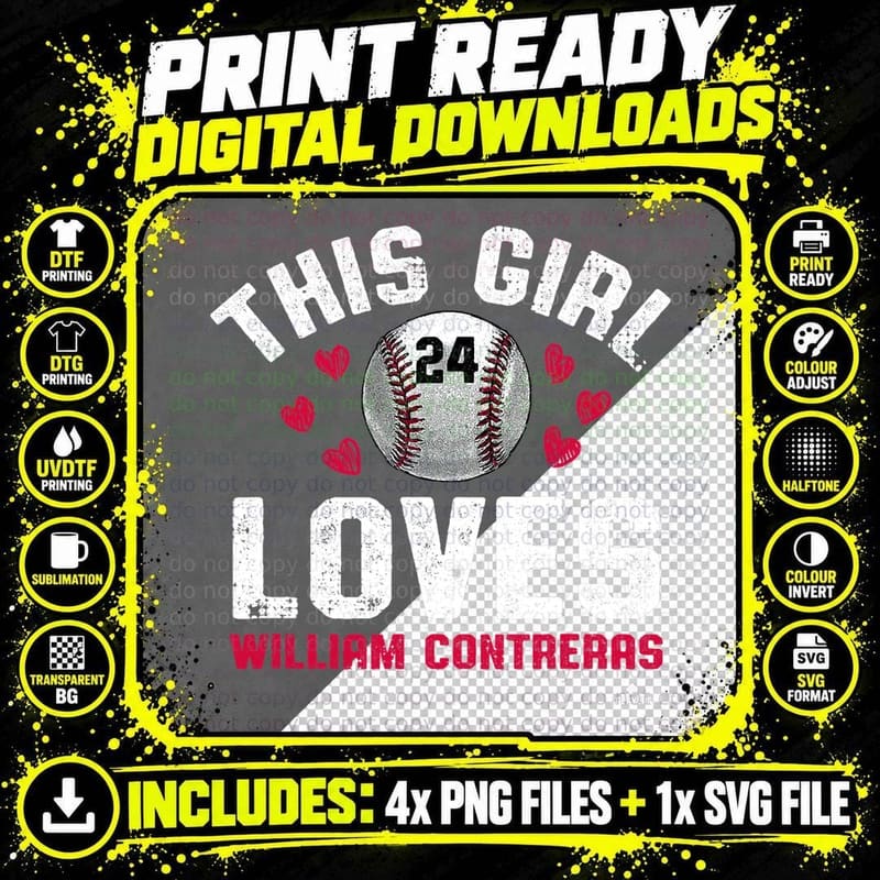 This Girl Loves William Contreras Atlanta MLBPA T-Shirt Png SVG Digital Bundle