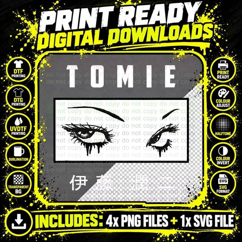 Tomie Junji Ito Collection Bleeding Eyes T-Shirt Png SVG Digital Bundle