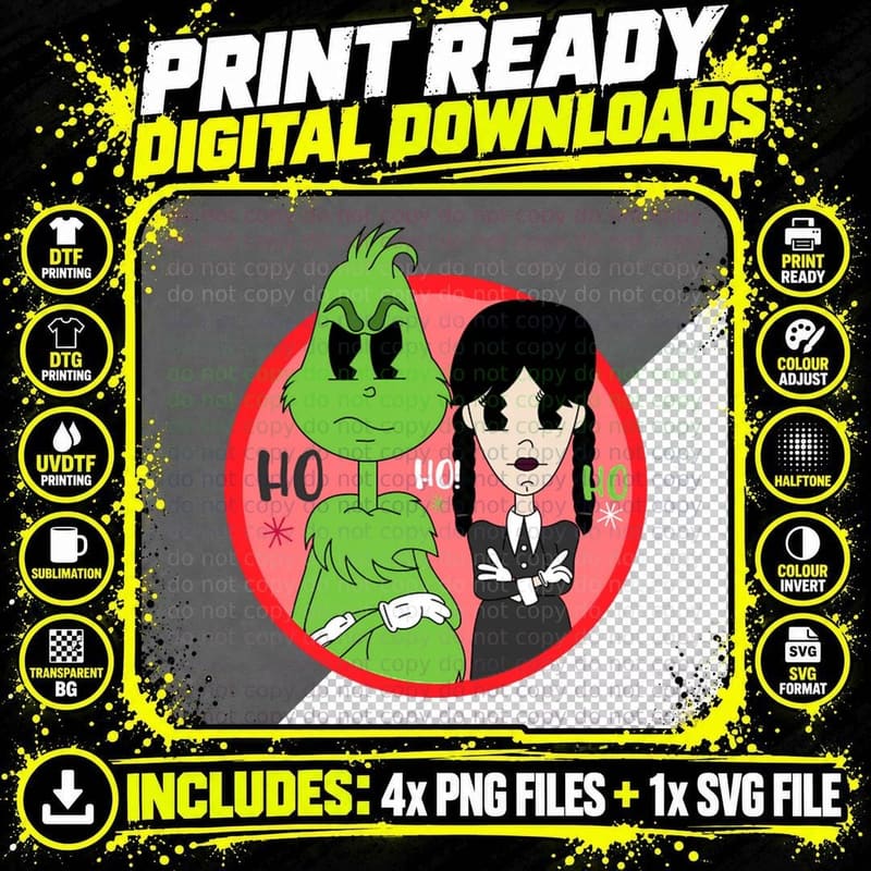 Wednesday X-Mas Ho Ho Ho T-Shirt Png SVG Digital Bundle