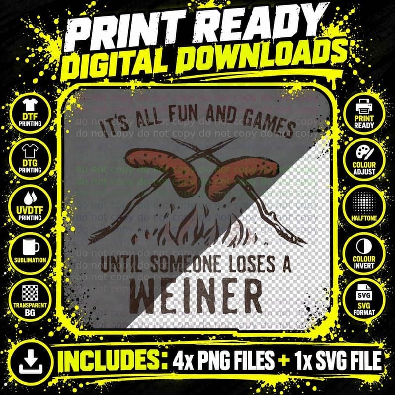 All Fun and Games T-Shirt Png SVG Digital Bundle