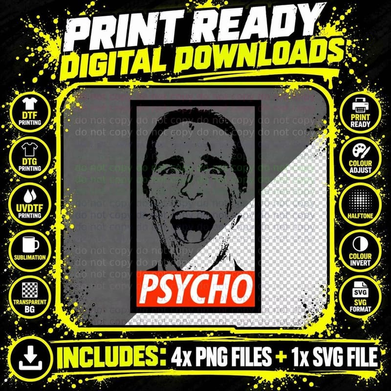 American Psycho Obey T-Shirt Png SVG Digital Bundle