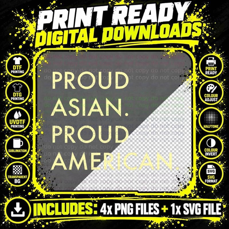 Americans Proud Asian American T-Shirt Png SVG Digital Bundle
